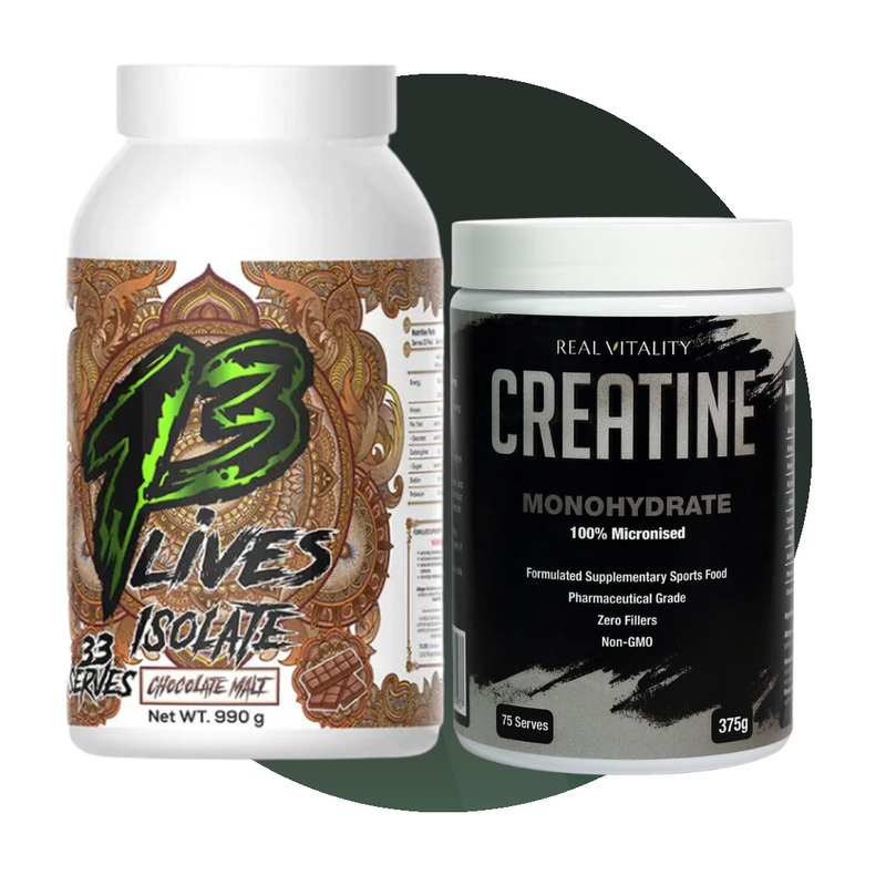 13 Lives Isolate Protein + Real Vitality Creatine 75 Serve