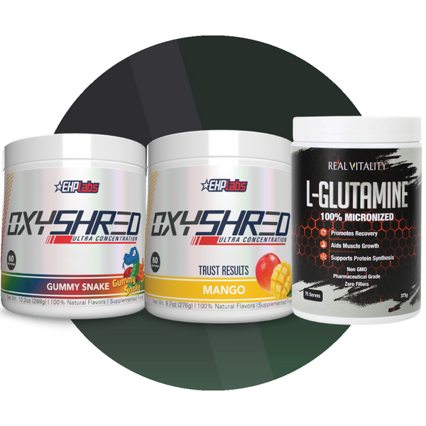 Oxyshred Twin Pack + Real Vitality Glutamine