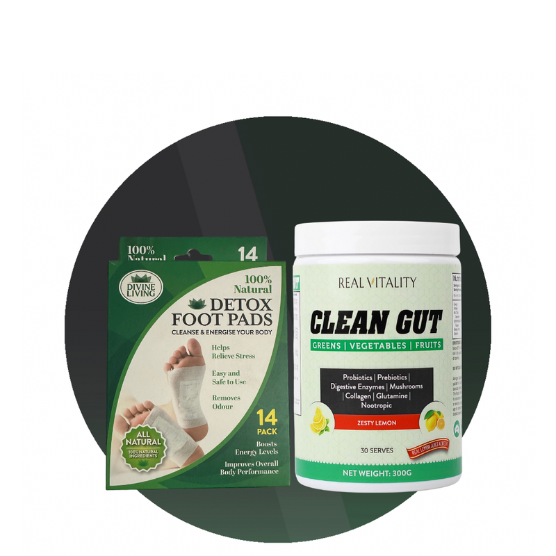 Real Vitality Clean Gut + Divine Living Detox Foot Pads