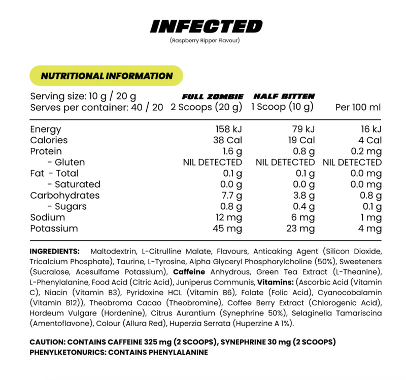 Zombie Labs Infected High Stim Pre-Workout